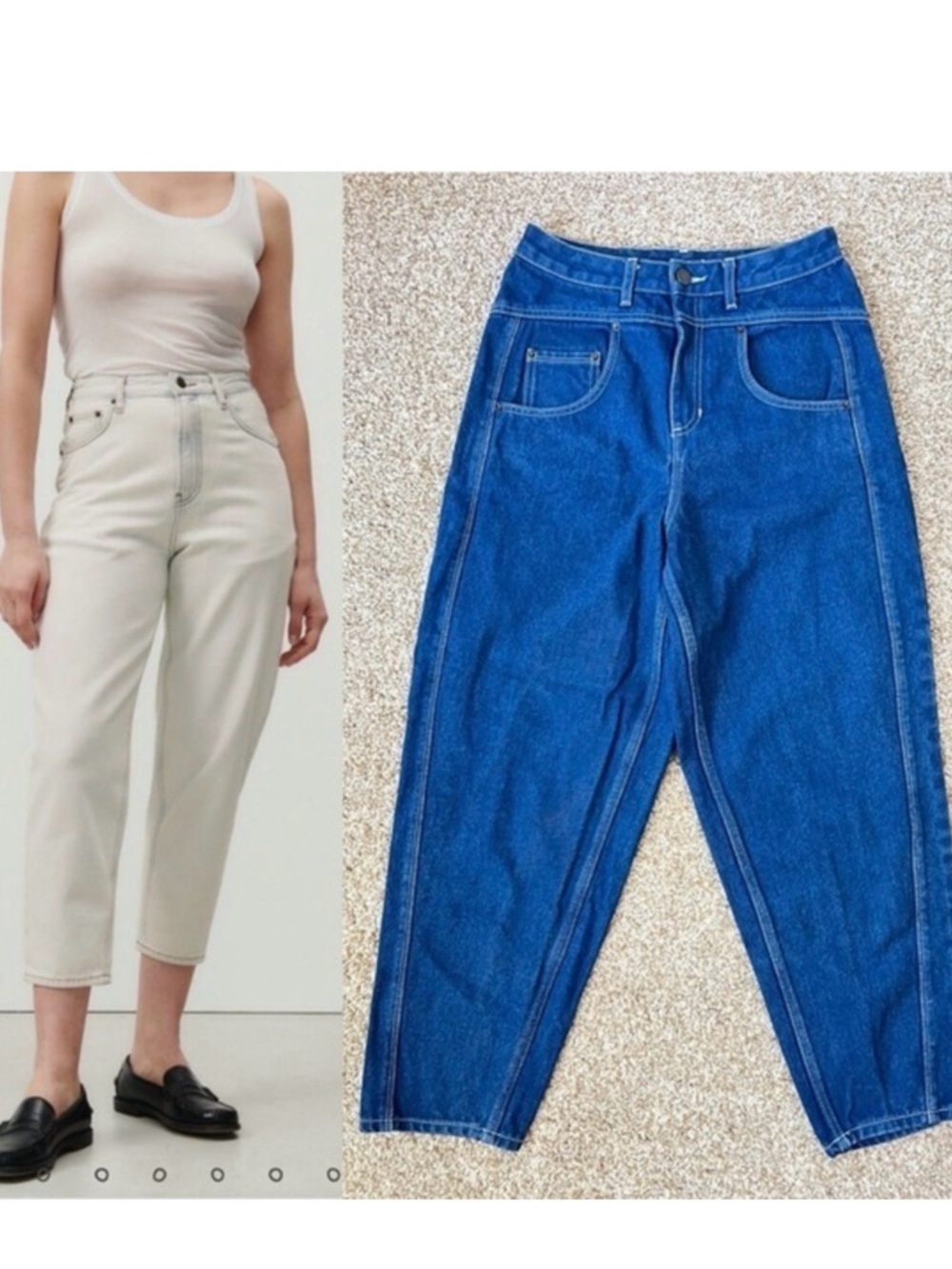 American Vintage Jeans Le Big Carrot Cropped Blue Jeans Size 26